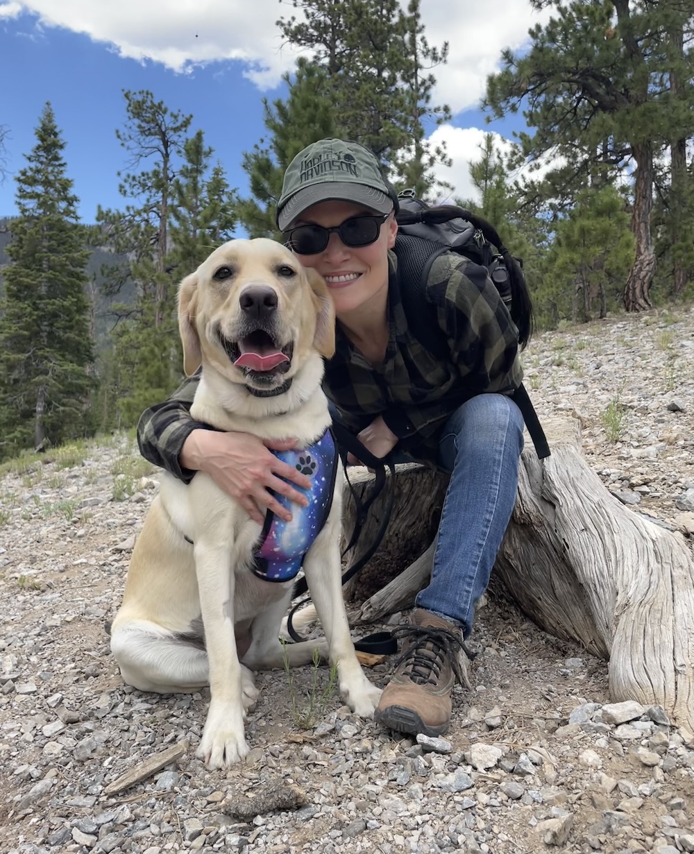Crystal Eden with her dog Lyra