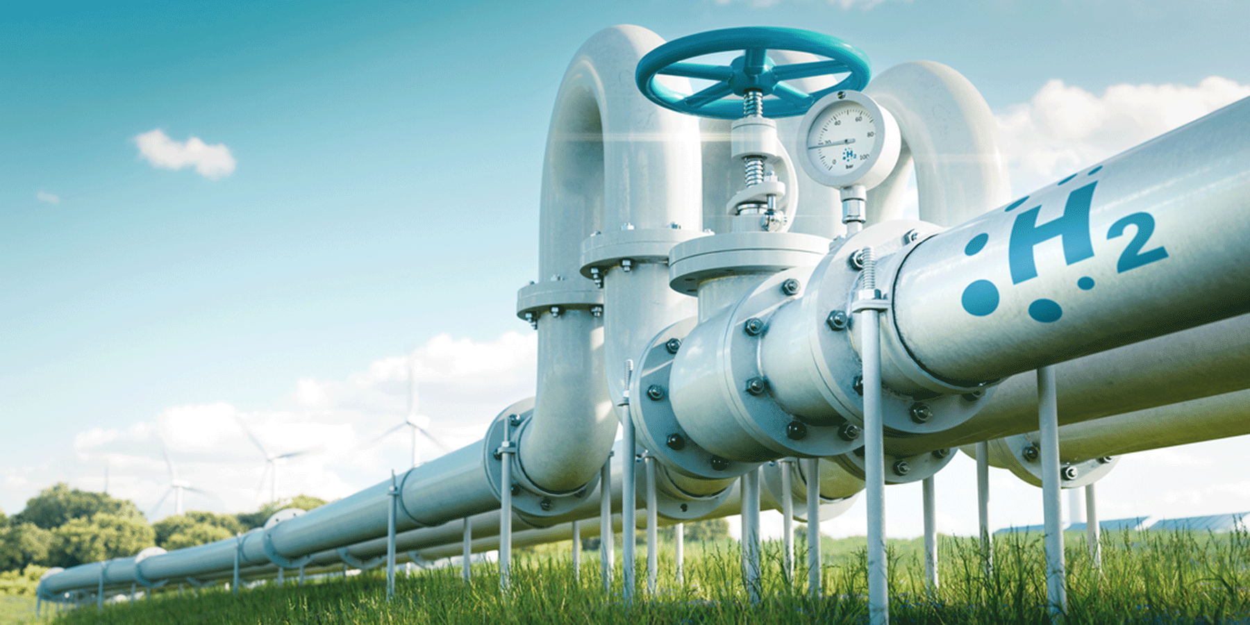 visualization of a hydrogen pipeline