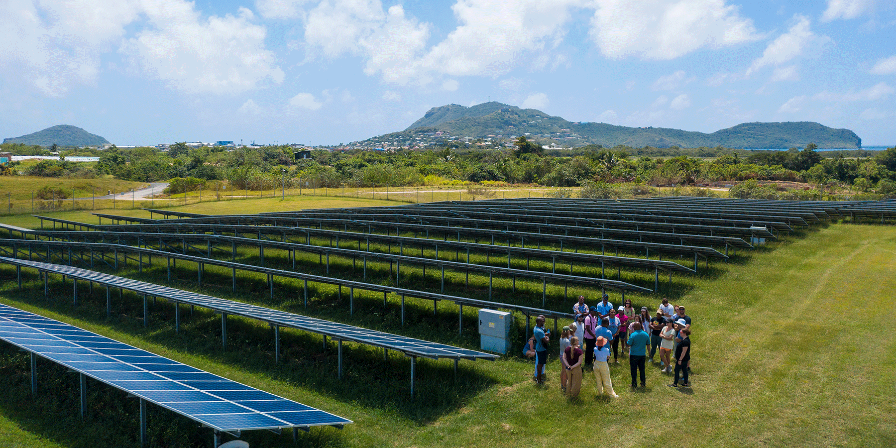 RMI and LUCALEC staff tour thenew solar farm in Vieux Fort, St. Lucia.