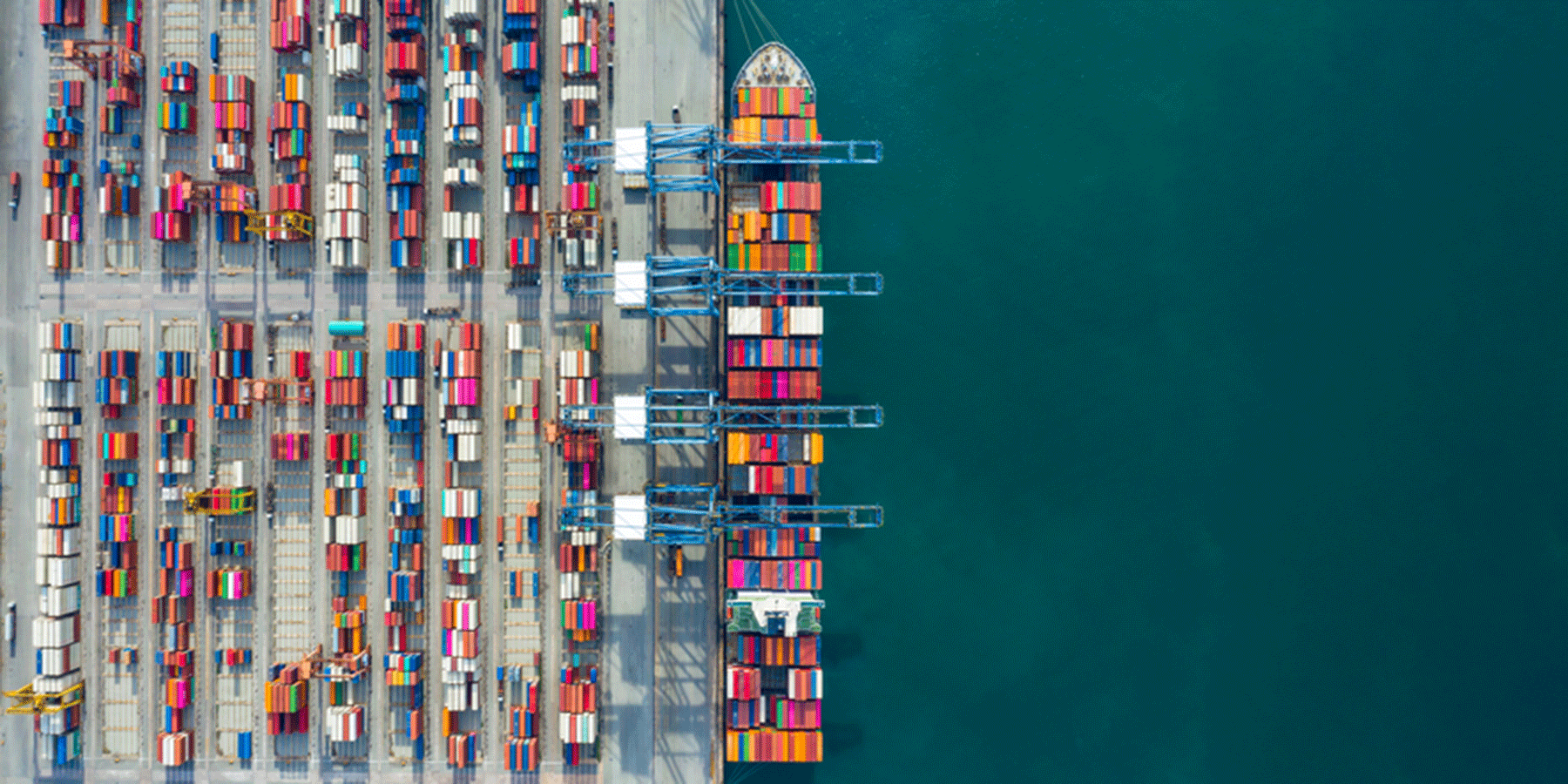 arial view of a sea port