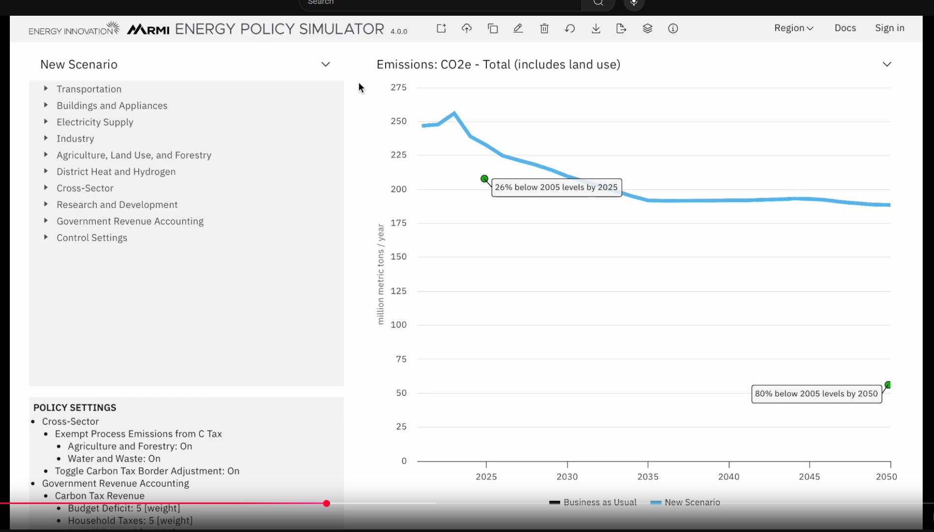 Setting GHG Reduction Targets with the EPS