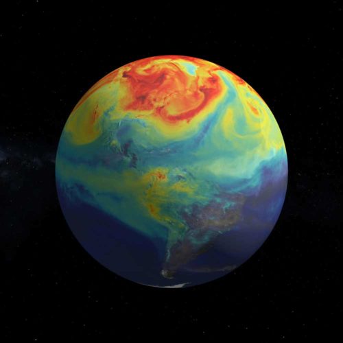 earth with heat map color overlay