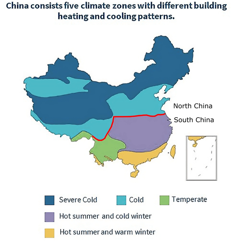 China Climate zone map