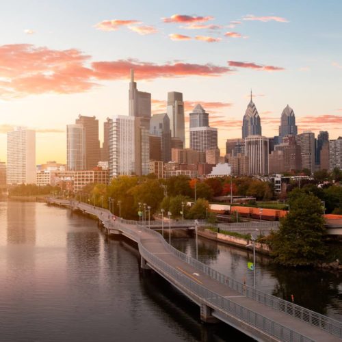 Philadelphia waterfront view of city