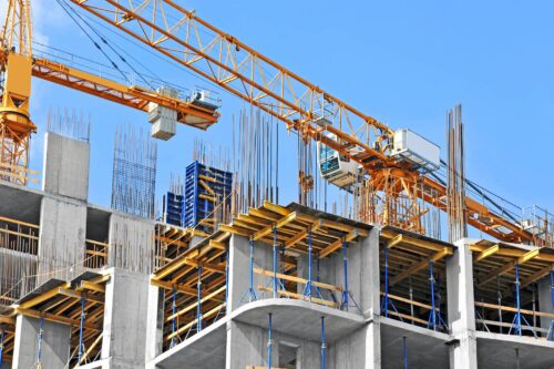 construction crane on building site