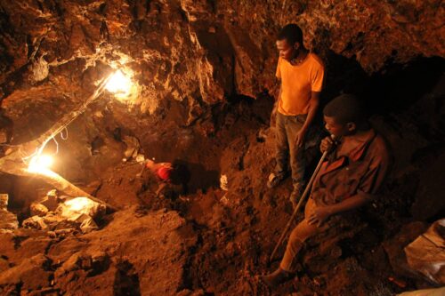 miners underground in Africa