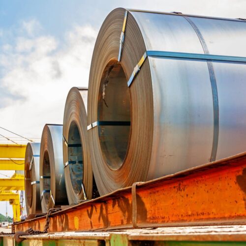 steel coils being transported