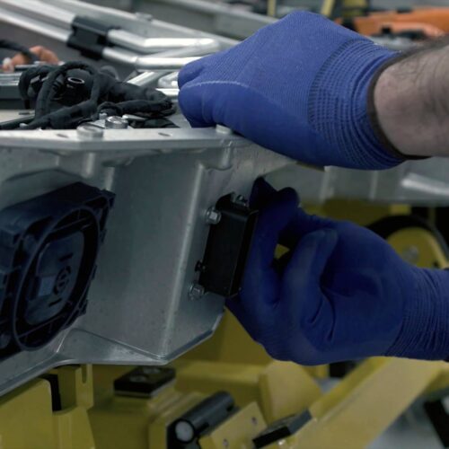 closeup-lithium car battery manufacturing