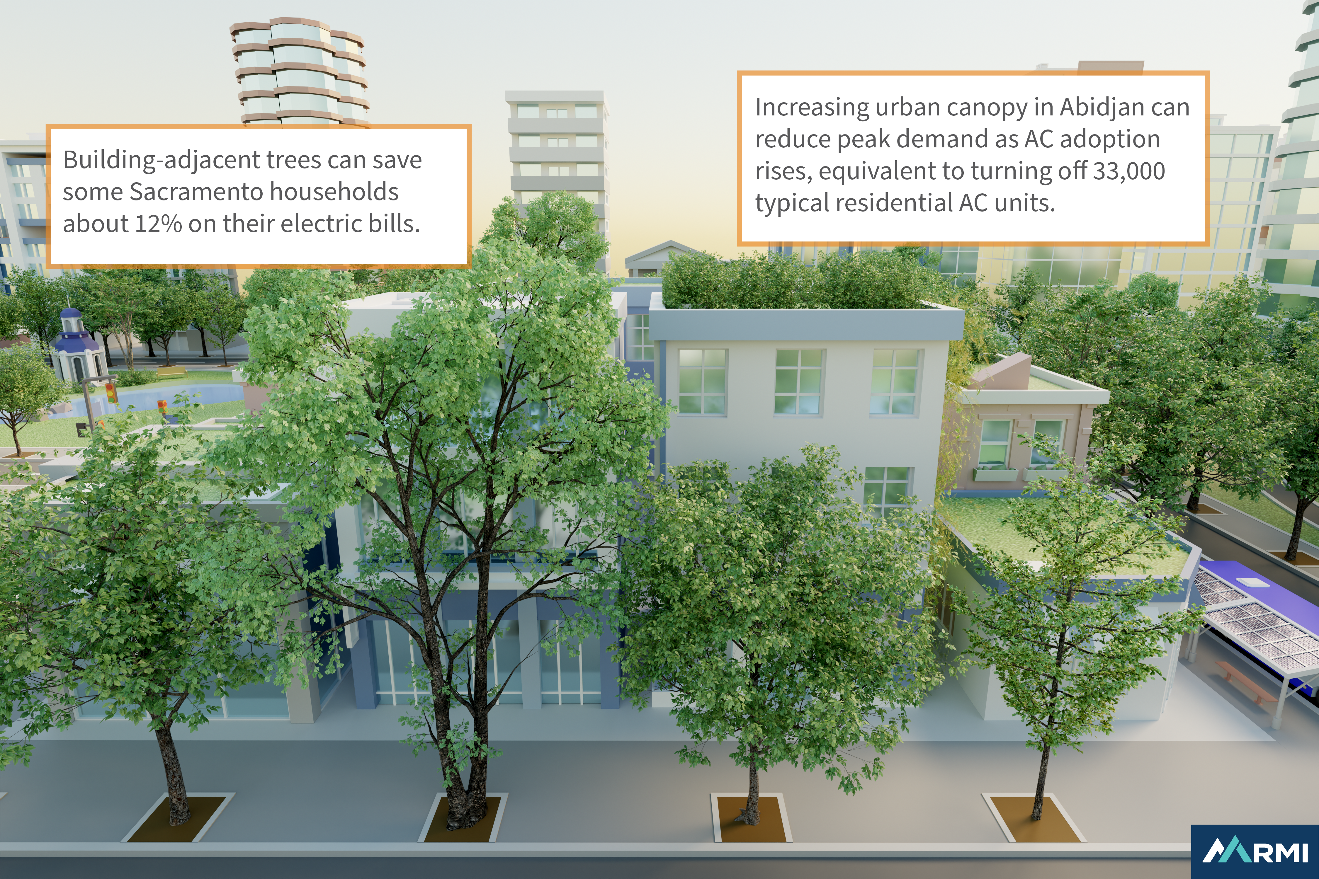 3D render of green city concept