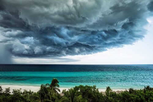 storm clouds over sea