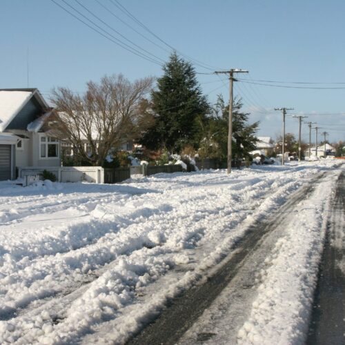 snow on road