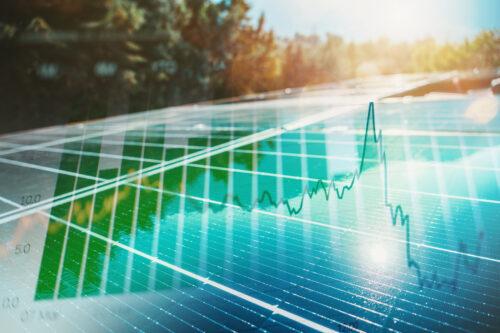 graphs overlay on solar panels