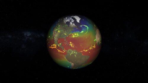 Earth space with live weather patterns