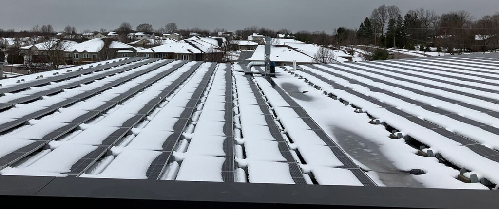 mcfarland solar panel roof in winter