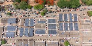 arial view of Wuse Market's solar DERin Abuja, Nigeria
