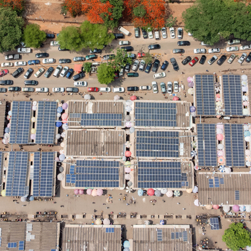 arial view of Wuse Market's solar DERin Abuja, Nigeria