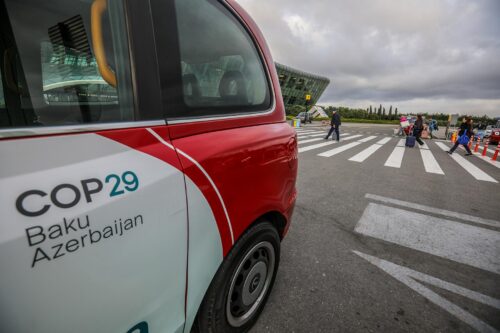 COP29 marketing on taxi