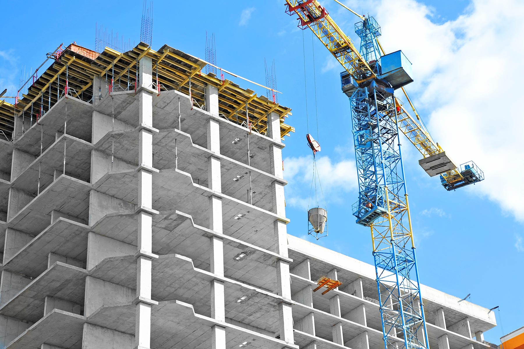 construction crane and building
