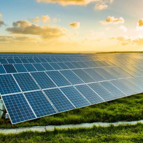 solar panels in sunlight