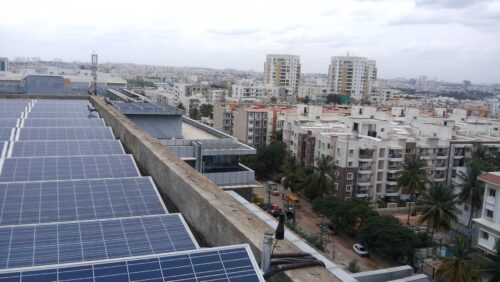 cityscape showing rooftop solar