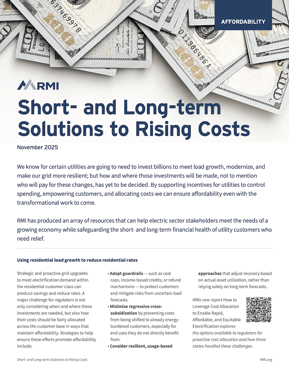 NARUC - Affordability - Short- and Long-Term Solutions to Rising Costs PDF
