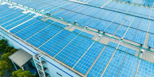 solar panels on roof