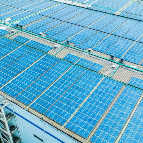 solar panels on roof