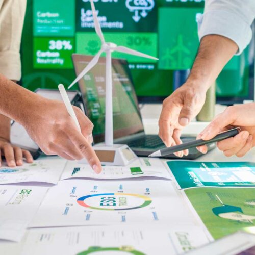 team working on esg goals